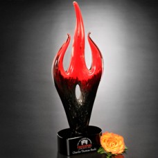 Art Crystal - #7223 Red Flame Award 16"